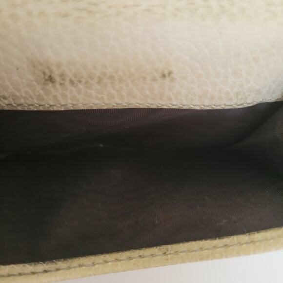 Gucci Interlocking Grain Leather Card Wallet Medium Bifold Cream Designer Unisex - Picture 10 of 12